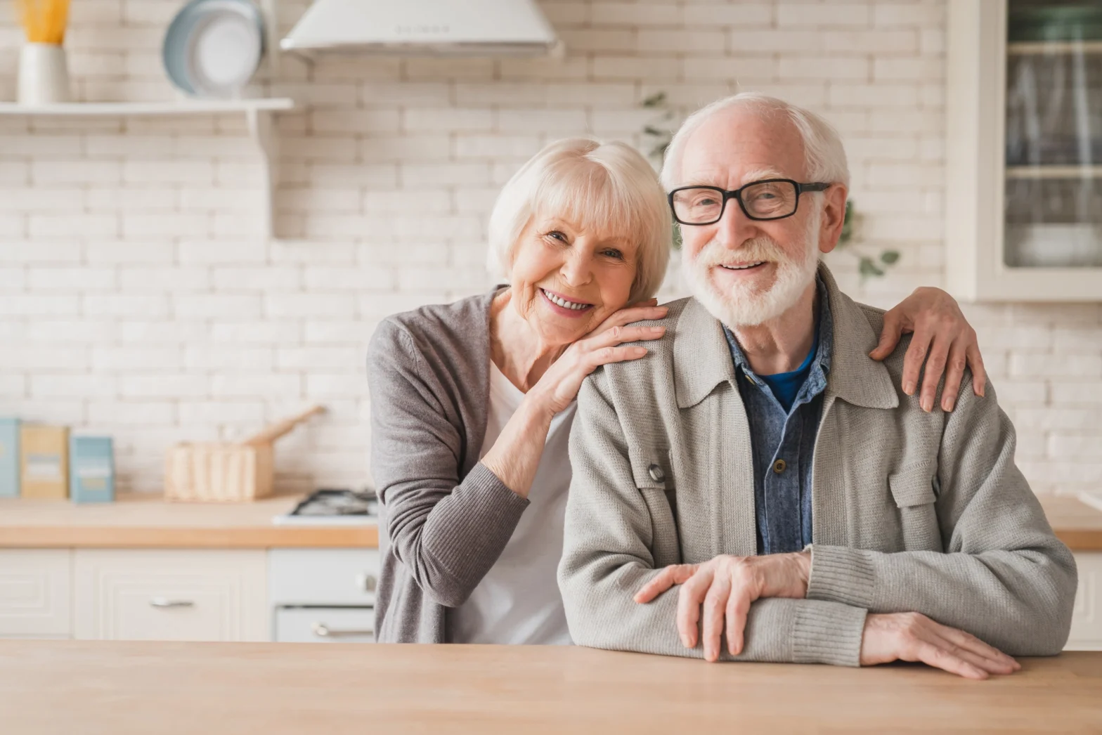 senior couple in kitchen